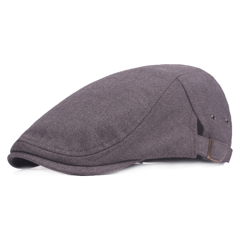 Leisure British Men Beret Wool Felt Newsboy Caps Solid European US Peaked Cabbie Cap Driving Casquette Forward Hats for Male
