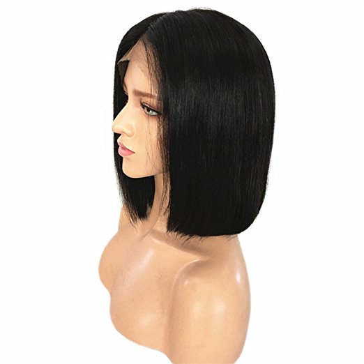 8A Peruvian Virgin Human Hair Bob Wigs Unprocessed Straight Front/Full Lace Wigs Bobs Styled Top Quality Glueless 150% density