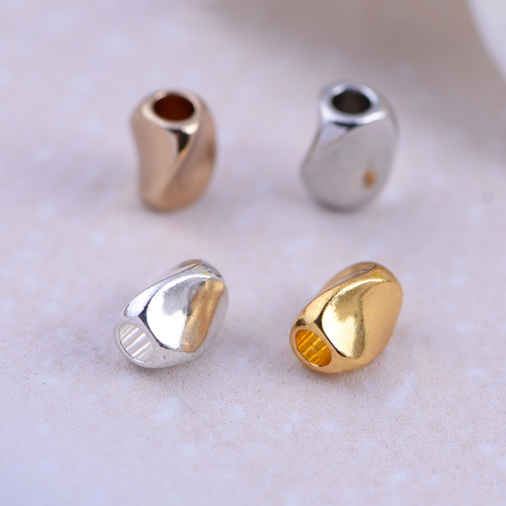 10pcs ZHU RU 5*3.5MM Irregular beads bead round Twisted cylinder Pendant Connector For DIY Earrings Jewelry Accessories