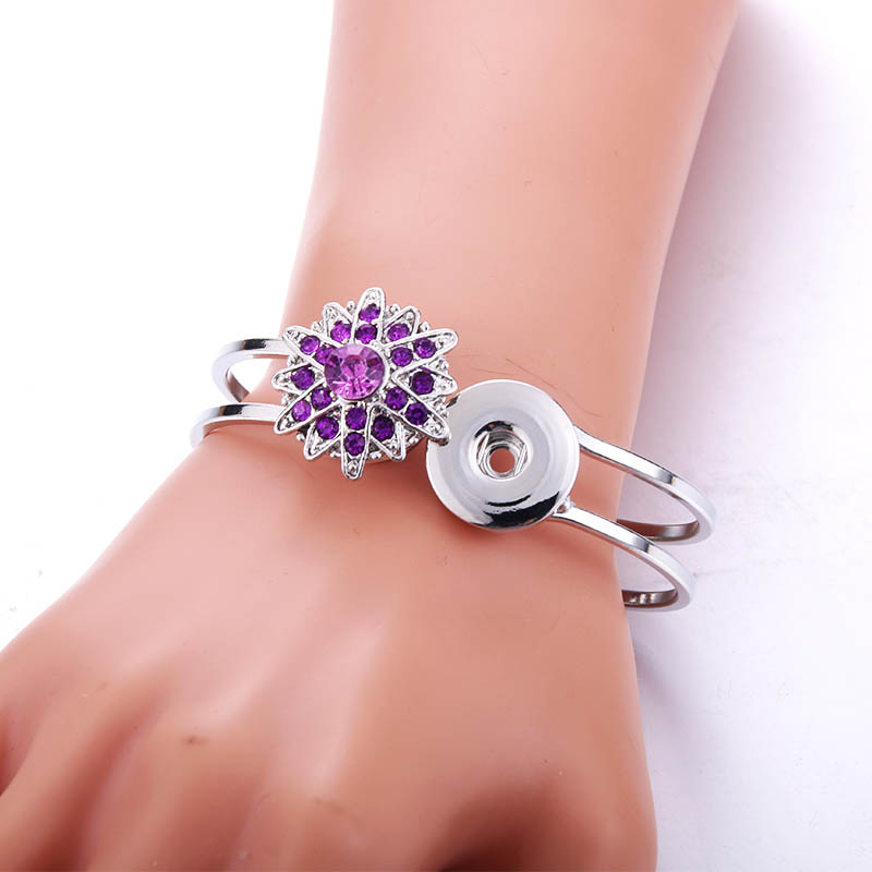 Snap Button Bracelet Fit 18mm Jewelry 2 Charms Silver Gold for Women Men fashion6203229