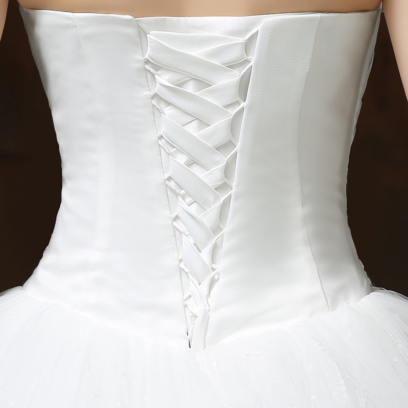 Real Photo Customizd 208 Wholesale Chinese Cheap New Korean Style Sweet Princess Diamond White Wedding Dress vestido de noiva