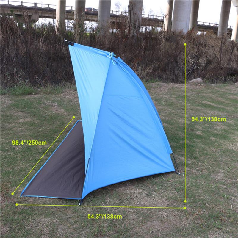 RUNACC Beach Tent Portable Sun Shade Anti-UV Outdoor Shelter for Beach, Travel, Camping and Fishing Blue