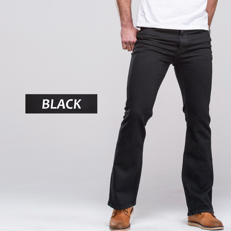 Mens Boot Cut Jeans Slightly Flared Slim Fit Fashion Blue Black jeans Stretch casual classic jeans 240726