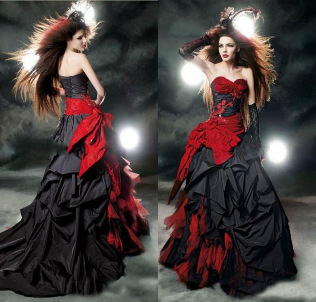 2018 Gothic Black And Red A Line Ruffles Wedding Dresses Sweetheart Sleeveless Corset Modest Bridal Gowns Taffeta Bow Back, Pink
2018 Gothic Black And Red A Line Ruffles Wedding Dresses Sweetheart Sleeveless Corset Modest Bridal Gowns Taffeta Bow Back, Pink