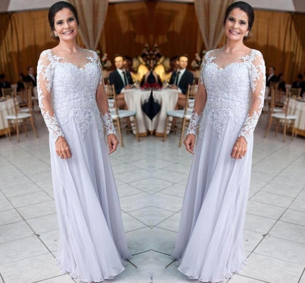 Chiffon Long Mother Dresses For Weddings Lace Appliques Sequined Long Sleeves Mother of Bride Groom Dress Plus Size Mother Dresses BA9248
Chiffon Long Mother Dresses For Weddings Lace Appliques Sequined Long Sleeves Mother of Bride Groom Dress Plus Size Mother Dresses BA9248