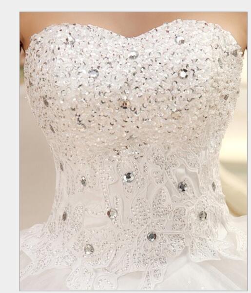 Wedding Dress 2018 Bridal Gowns Strapless Sweetheart A-Line Floor-Length Wedding Dresses Appliques Crystal Robe De Mariage