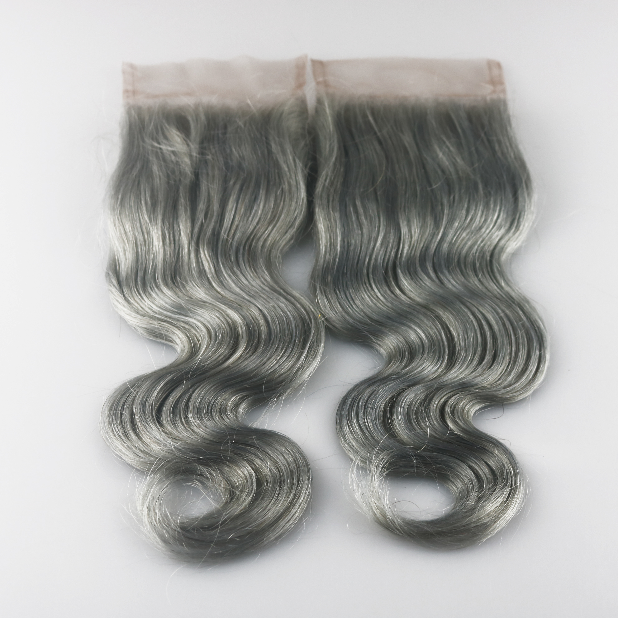 Hot selling 4x4 Grey# Lace Closure Human Hair Brazilian human Virgin Hair Body Wave Swiss Lace closure