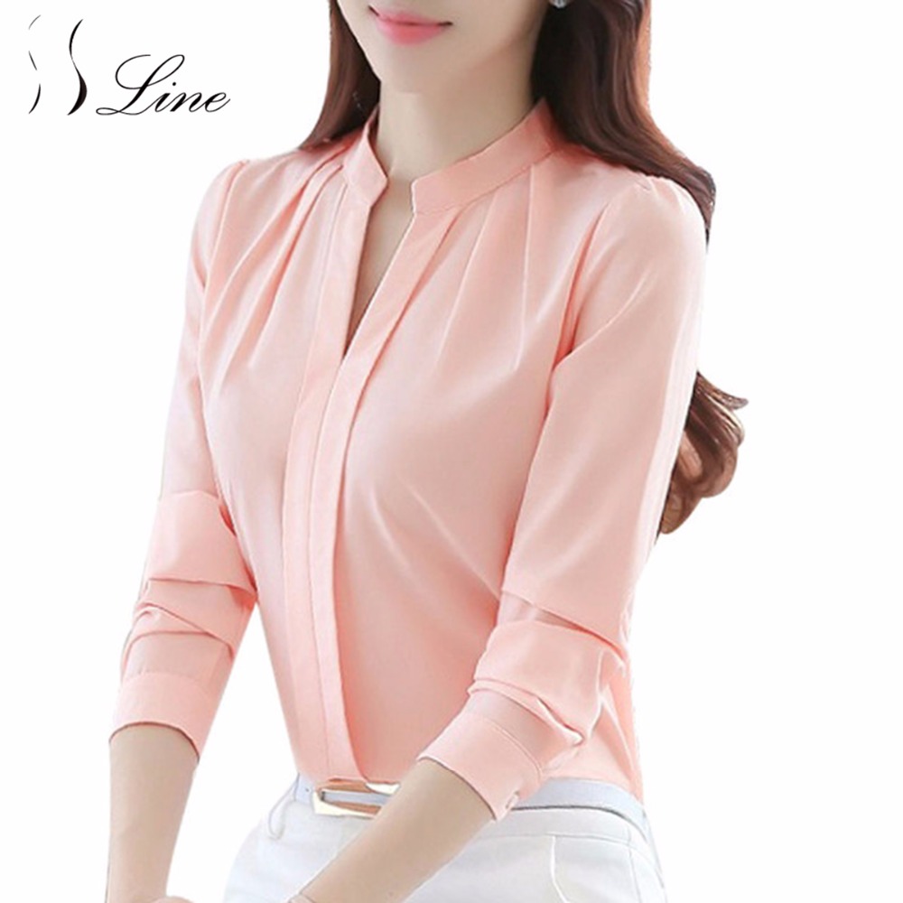 SSLine Women Blouse Tops Long Sleeve Spring Autumn Casual Chiffon Blouse Female V-Neck Work Wear Solid Office Shirts For Ladies, White
SSLine Women Blouse Tops Long Sleeve Spring Autumn Casual Chiffon Blouse Female V-Neck Work Wear Solid Office Shirts For Ladies, White