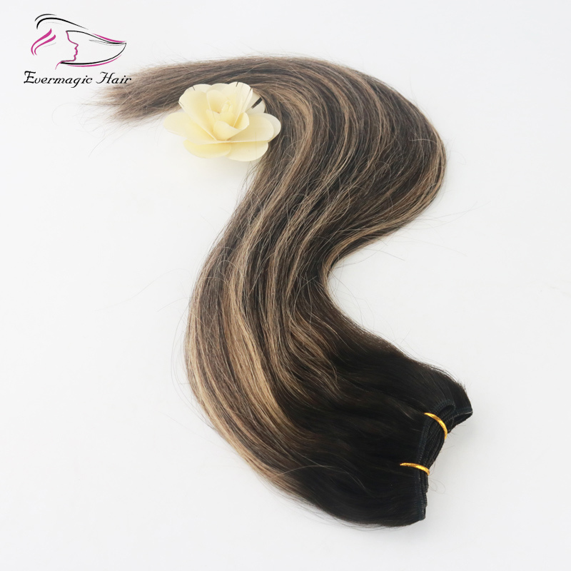 Hot selling Colored #2#3#27 Blonde Highlight Ombre Hair Balayage Skin Weft Brazilian Virgin Hair Extensions bundle
