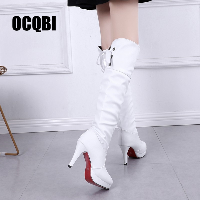 2019 Women Over Knee High Boots Sexy Spike High Heels Red Bottom Shoes Round Toe Platform Back Lace Up Women Winter Snow Boots, Black
2019 Women Over Knee High Boots Sexy Spike High Heels Red Bottom Shoes Round Toe Platform Back Lace Up Women Winter Snow Boots, Black