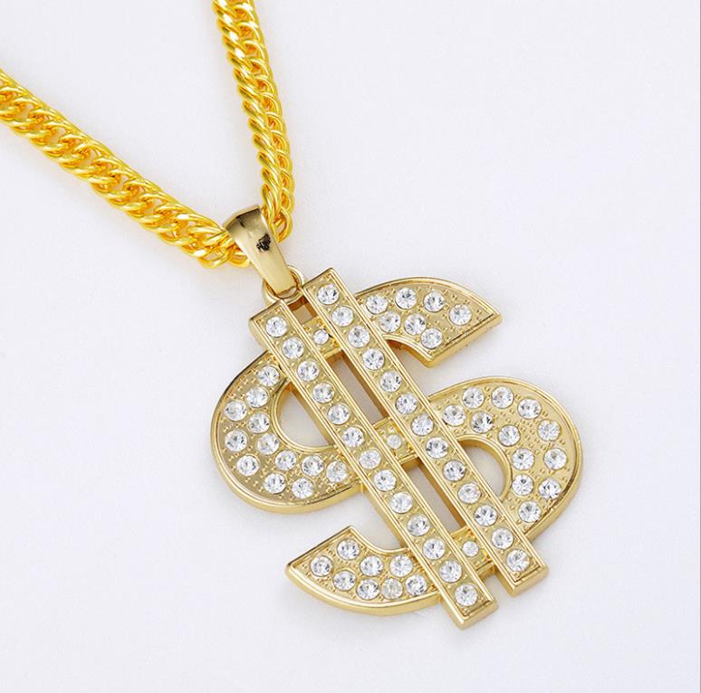 diamond silver Gold Color $ Money Symbol Pendant Hip Hop Bling Crystal Dollar Sign 18k Gold Link Chain Pendant Necklace Men Women Jewelry
diamond silver Gold Color $ Money Symbol Pendant Hip Hop Bling Crystal Dollar Sign 18k Gold Link Chain Pendant Necklace Men Women Jewelry