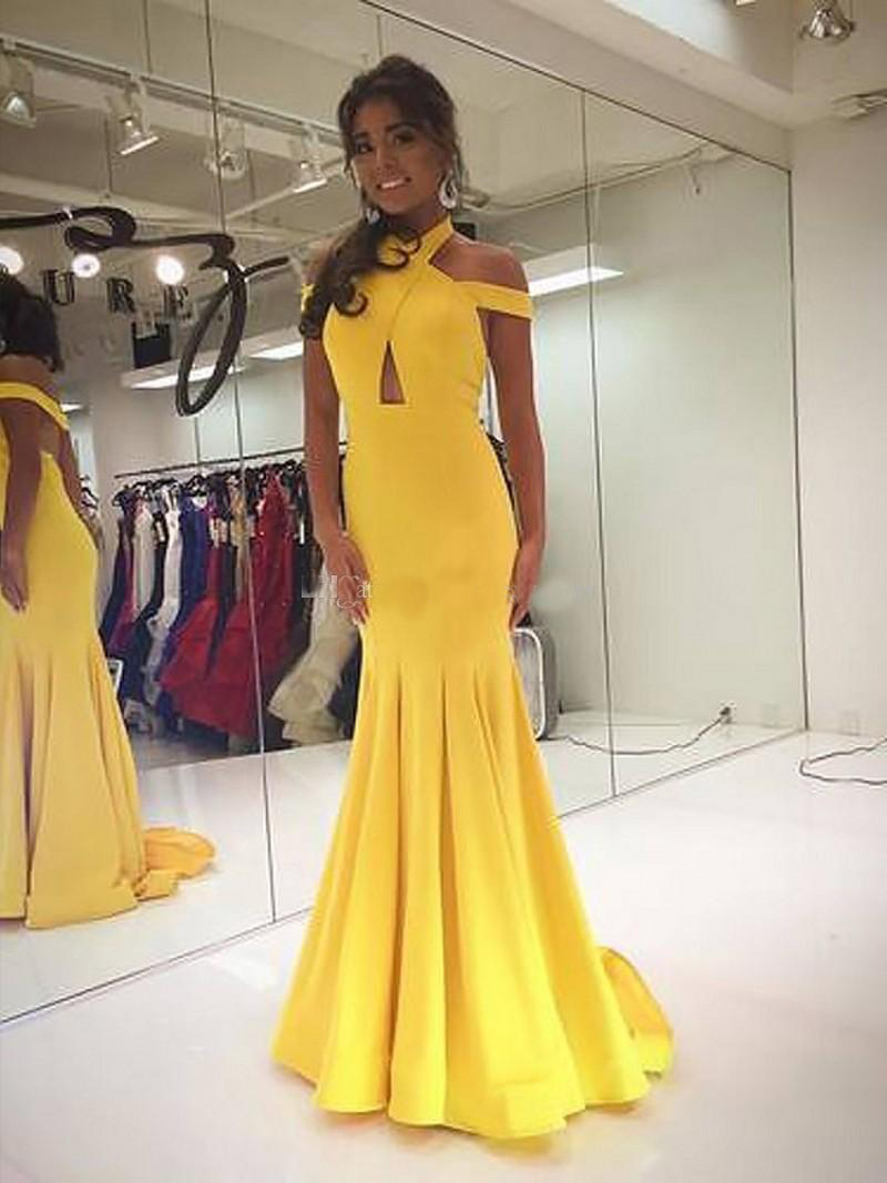 Yellow Mermaid Evening Dresses Halter Off The Shoulder Sexy Backless Mermaid Prom Dresses Long Evening Dress Formal Dress Sweep Train, Grape
Yellow Mermaid Evening Dresses Halter Off The Shoulder Sexy Backless Mermaid Prom Dresses Long Evening Dress Formal Dress Sweep Train, Grape