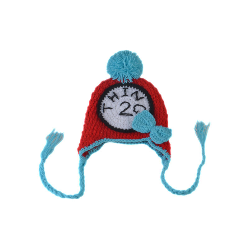 Twins watch Style Newborn Photography Baby Hat Crochet Clothing Set Knitted Infant Boys Photo Fotografia Props Cartoon Costume