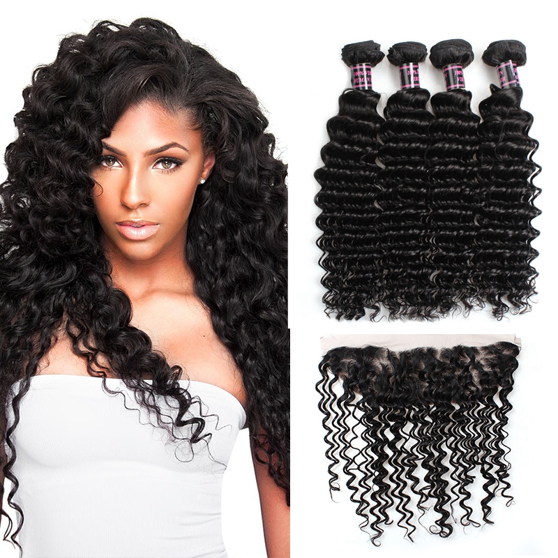 Ishow Hair Brazilian Deep wave Human Hair Extensions Human Hair Bundles with Closure 4pcs With 13x2.5 Ear to Ear Lace Frontal Closure, Natural color
Ishow Hair Brazilian Deep wave Human Hair Extensions Human Hair Bundles with Closure 4pcs With 13x2.5 Ear to Ear Lace Frontal Closure, Natural color