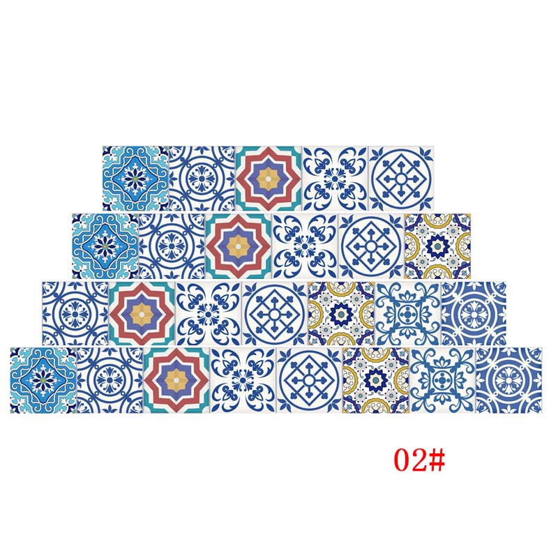 Fashion Waterproof Ceramic Tile Sticker Self Adhesive 3D Floor Wall Stickers For Living Room Bedroom Kitchen 20x500CM J2