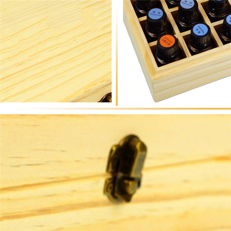25 Holes Essential Oils Wooden Box 5ml /10ml /15ml Bottles SPA YOGA Club Storage Case Organizer Container
