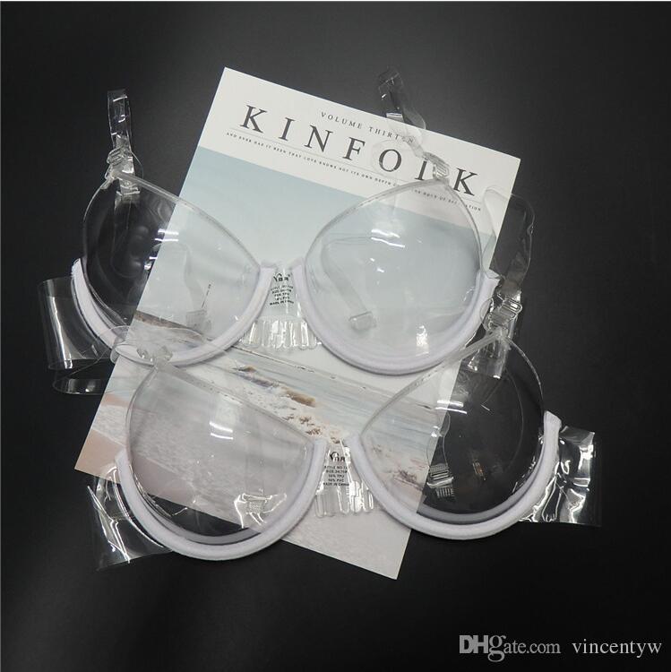 Women Sexy Push Up Lingerie Bras Underwear TPU PVC Transparent Clear Bra Ultra Thin Straps Invisible Bras
