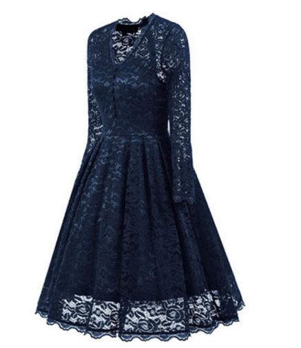 Women's clothes in spring and autumn new style return to the ancients dress long sleeved lace