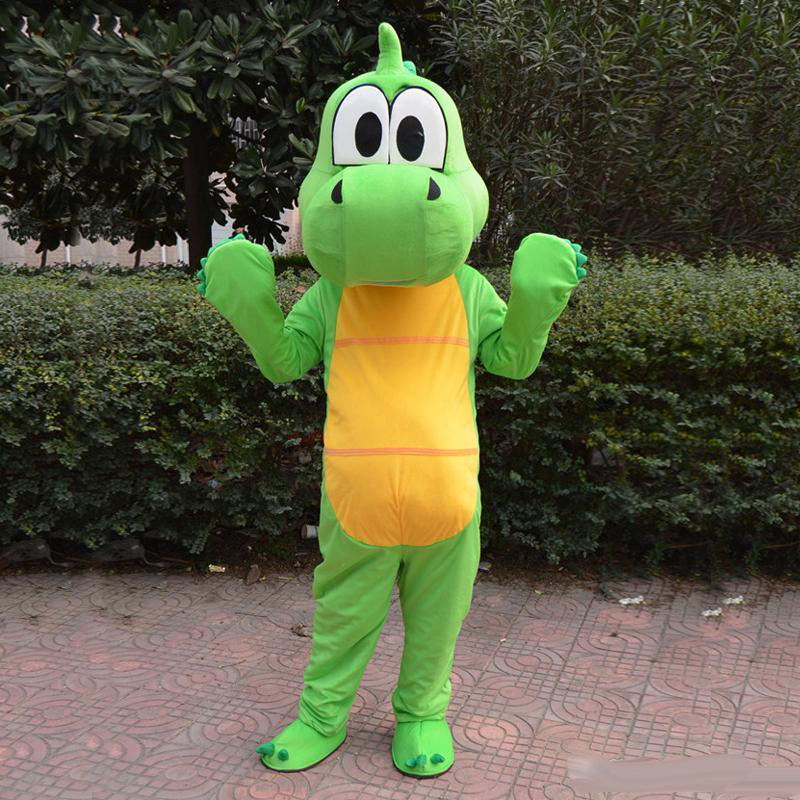 customization Green dragon Dinosaur Mascot Costume Cartoon Clothing Pink Suit Adult Size Fancy Dress Party Factory Direct Free Shipping