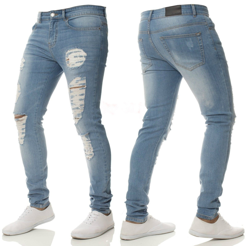 2018 New Men' Ripped Hole Jeans Brand Wash Cotton Sim Fit Skinny Jeans Pants Homme Casual Hip Hop High Street Denim Trousers, Black
2018 New Men' Ripped Hole Jeans Brand Wash Cotton Sim Fit Skinny Jeans Pants Homme Casual Hip Hop High Street Denim Trousers, Black
