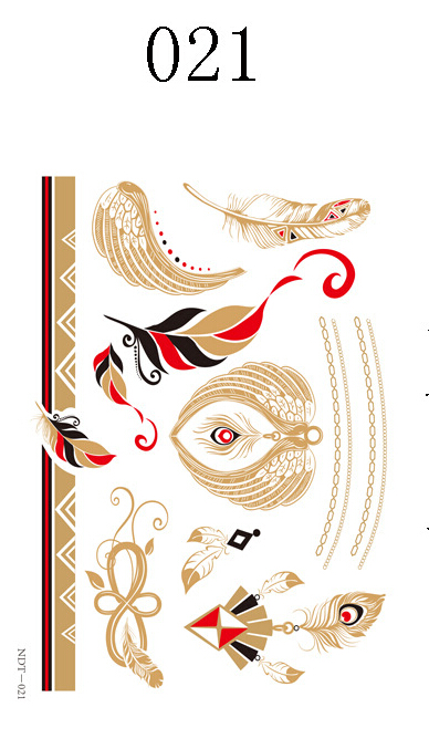 7Pcs/lot High Quality Gold And Colored Tattoos Non-toxic Temporary Waterproof Tattoos Hot Sale Sexy Metallic Mandala Tattoos New Trending