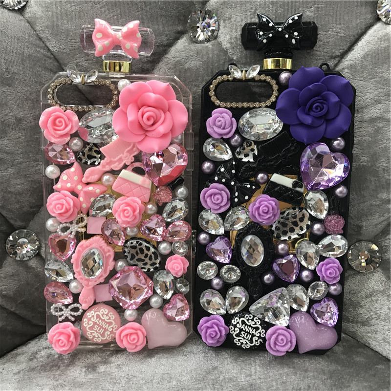 Luxury Diamond Crystal Rhinestone Flower Lanyard Perfume Bottle Case Cover For iphone X 8 7 6s Plus Samsung S9 S9Plus S8 Note8, Black
Luxury Diamond Crystal Rhinestone Flower Lanyard Perfume Bottle Case Cover For iphone X 8 7 6s Plus Samsung S9 S9Plus S8 Note8, Black