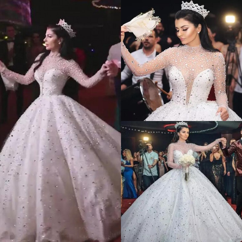 Expensive 2017 Luxury Crystals High Collar Long Sleeve Ball Gown Wedding Dresses Bling Bling Bridal Gowns Custom Made China EN12142, White
Expensive 2017 Luxury Crystals High Collar Long Sleeve Ball Gown Wedding Dresses Bling Bling Bridal Gowns Custom Made China EN12142, White