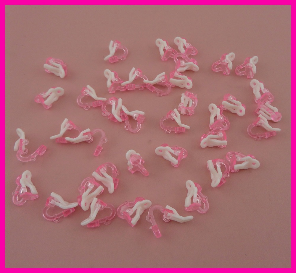 100PCS Dolce Trasparente Rosa Bambini Clip Orecchini Materiale Gioielli Fai Da …