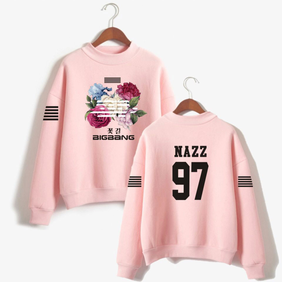 K- Korea Flower Road Bigbang Hoodie Sweatshirt Women Fashion Bigbang Female Fans Turtleneck Capless Sweatshirt Clothes, Pink
K- Korea Flower Road Bigbang Hoodie Sweatshirt Women Fashion Bigbang Female Fans Turtleneck Capless Sweatshirt Clothes, Pink