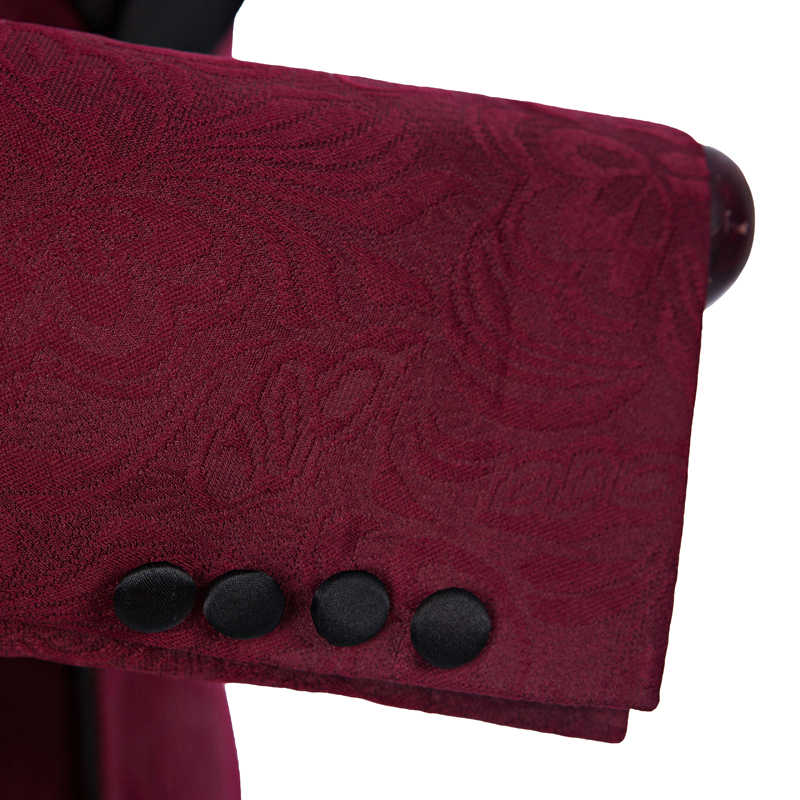 Wine Paisley Groom Tuxedos Double-Breasted Side Vent Men Wedding Blazer Men Dinner Prom Business Suit Customize(Jacket+Pants+Tie) 1160