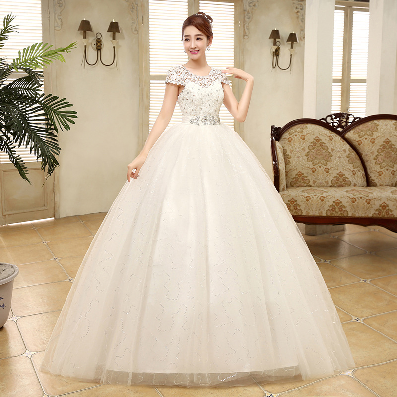 Custom Size O-Neck Short Lace Sleeve Crystal Sashes Wedding Dress 2018 Cheap Summer Dresses Retail vestido de noiva