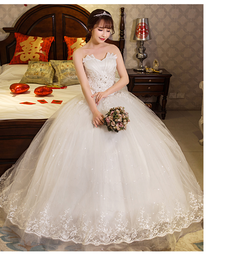 Velnosa Real Photo New Arrival Fashion White Lace Sequined Girl Wedding dress 2018 Spring Summer Bride Gown vestido de noiva