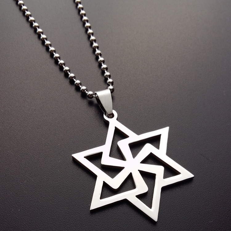 1pcs stainless steel magic six-pointed star pendant necklace hollow geometric hexagon necklace girl love Hexagonal shape necklace jewelry