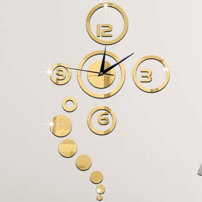 Acrylic+Plastic fashion big mirror wall clock modern design 3D DIY large wall clocks watch modern decorative