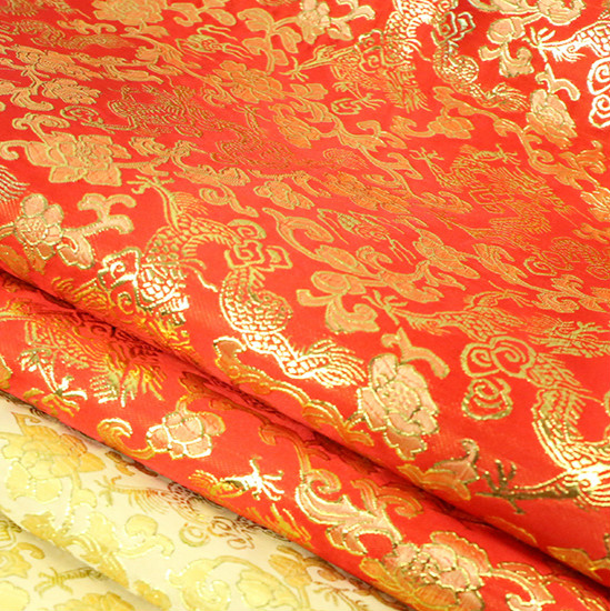 Chinese Ancient Costume Diy Tang Han Dress Baby Clothes Kimono Cos Gold Silk Cloth Brocade Satin Dragon Fabric Width 59"