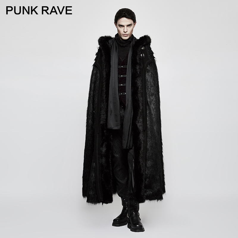 PUNK RAVE Gothic Witch Long Bat Fur Cloak Halloween Black Knight Luxury Men Long Fur Cloak with Hood Imitation Wool-grass Fabric, Black y-803
PUNK RAVE Gothic Witch Long Bat Fur Cloak Halloween Black Knight Luxury Men Long Fur Cloak with Hood Imitation Wool-grass Fabric, Black y-803