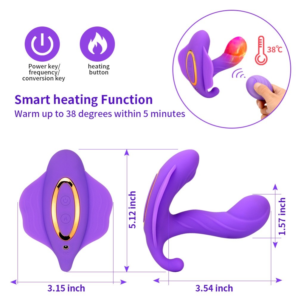 Smart Heating 2 Motors Remote Control Vibrator Female Masturbation Wearable Panties Dildo Vibrators 10 Speed Sex Toys for Woman Y18101501 - view 5