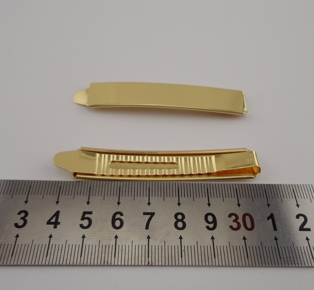 10PCS 1.3CM*7.2cm 2.85" Golden Plain Metal Slide Bobby pins at lead free and nickle free,metal hair barrettes clips