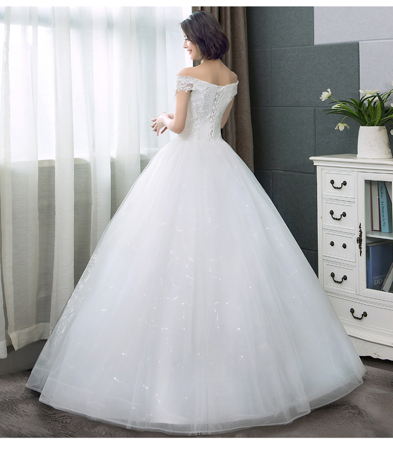 V Neck Small Shoulder Wedding Dresses Lace Up Elegant Bridal Gown Vintage Plus Size Vestido de noiva Real Photo