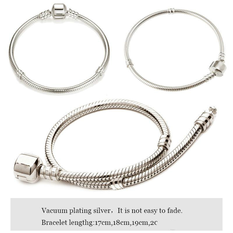 Hot Sale Silver Plated Bracelet Fit Women For Snake Chain Basic Bracelets Bangles Charm Bead DIY Jewelry With Logo
Hot Sale Silver Plated Bracelet Fit Women For Snake Chain Basic Bracelets Bangles Charm Bead DIY Jewelry With Logo