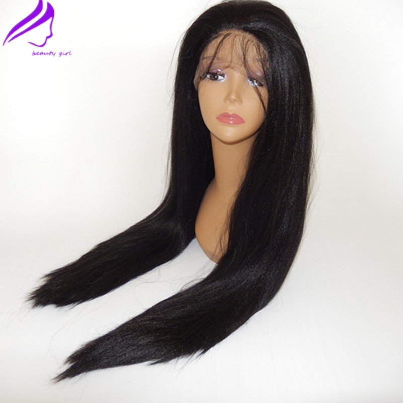 150density full yaki straight Synthetic Lace Front Wigs black/dark brown /blonde brazilian lace wig with baby hair for African Women