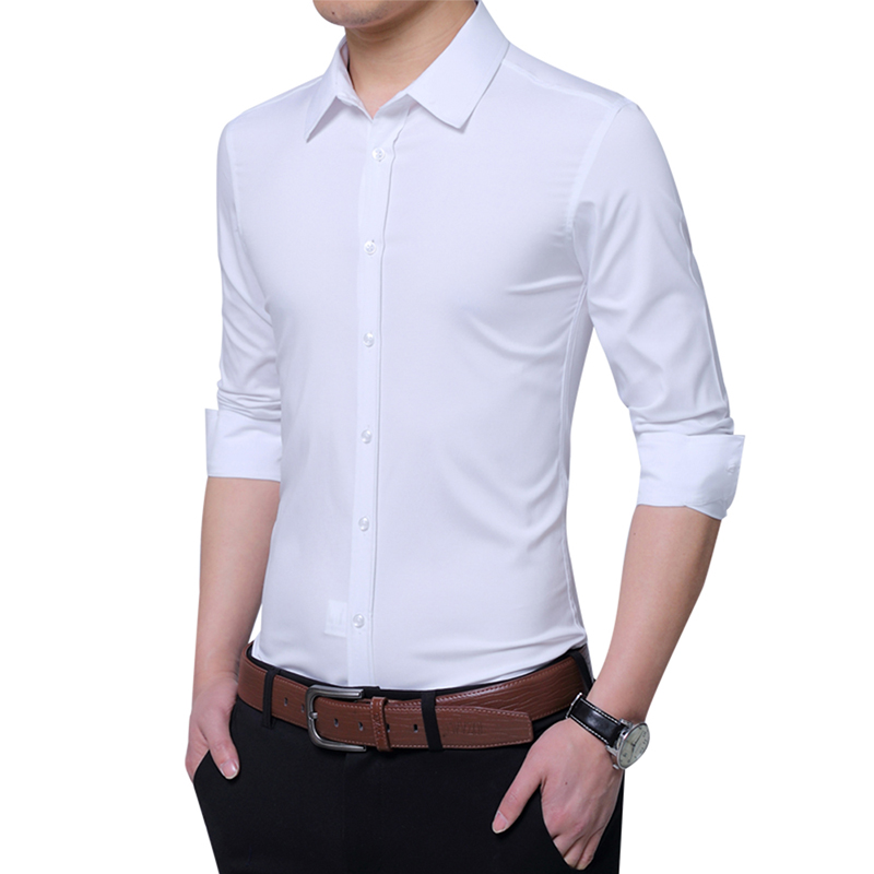 2018 spring and autumn men's long sleeved shirts, square collar, pure color, polyester, men's business shirt suitable for teenagers., Blue
2018 spring and autumn men's long sleeved shirts, square collar, pure color, polyester, men's business shirt suitable for teenagers., Blue