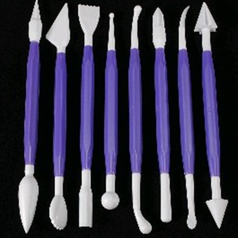 8Pcs/Set Flower Sugarcraft Modelling Tools Plastic Fondant Cake Decorating For Kitchen Accessories Random Color CT1072