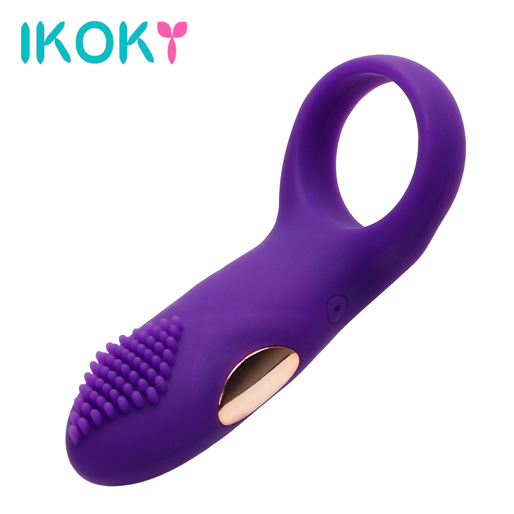 IKOKY Vibrating Penis Ring Sex Toys for Men Couple Bullet Vibrator Cock Ring Clitoris Stimulator Delay Ejaculation 12 Speed Y1892804