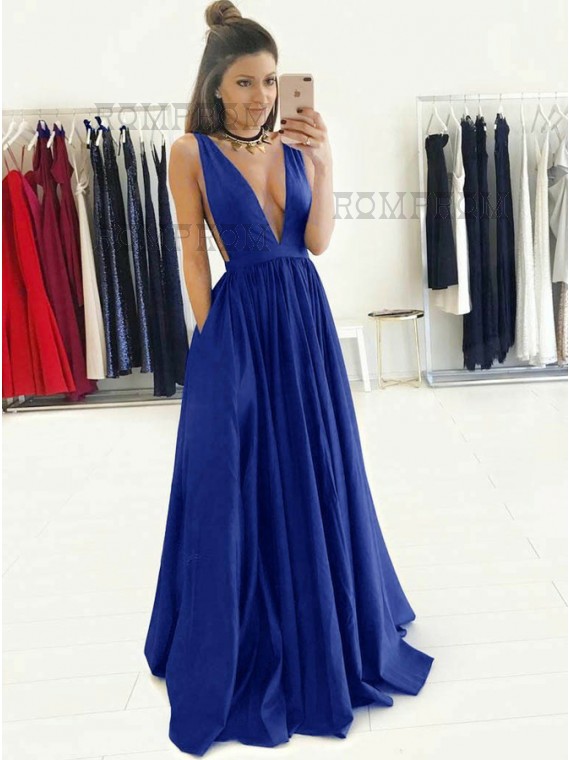 Sexy Deep v-neck Royal Blue Prom Dress with pockets Long Prom Dresses Evening Gowns Custom Made Plus Size, Yellow
Sexy Deep v-neck Royal Blue Prom Dress with pockets Long Prom Dresses Evening Gowns Custom Made Plus Size, Yellow