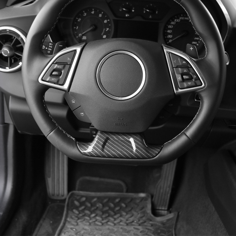Car styling ABS Car Steering Wheel Decoration Cover Trim For Chevrolet Camaro Auto Interior Accessories