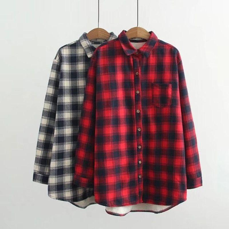 Top quality women plaid shirt thick fleece long sleeve blusas womens casual loose tops camisa feminina plus size 3xl,4xl,,6xl
Top quality women plaid shirt thick fleece long sleeve blusas womens casual loose tops camisa feminina plus size 3xl,4xl,,6xl
