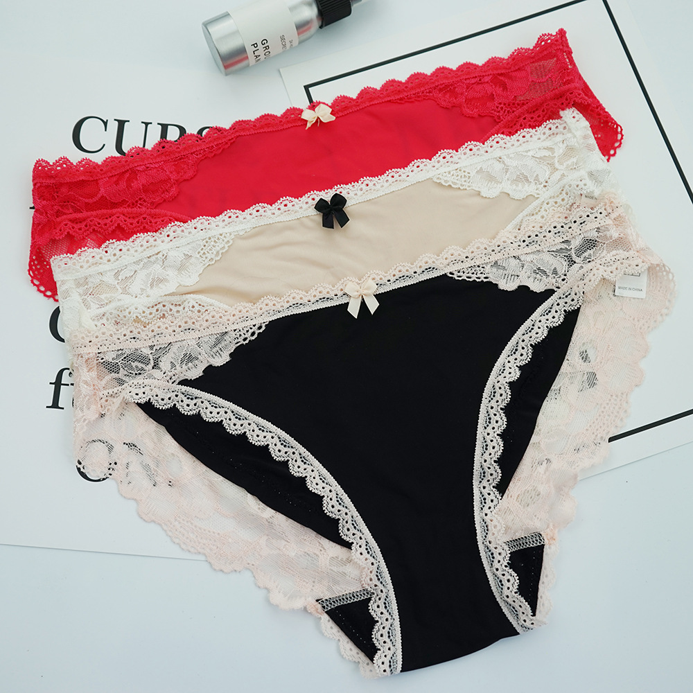 New Soft Lace Knickers with Bow Cheeky Bikini Panties Underwear Comfy Knicker Undies Panties Retail wholesale, Black;pink
New Soft Lace Knickers with Bow Cheeky Bikini Panties Underwear Comfy Knicker Undies Panties Retail wholesale, Black;pink