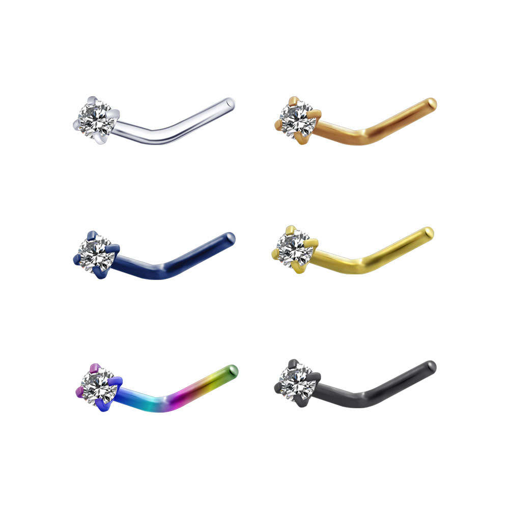 Nose Stud Piercing L Shape Nose Ring Zircon Rhinestone Stainless Steel Nose Jewelry
Nose Stud Piercing L Shape Nose Ring Zircon Rhinestone Stainless Steel Nose Jewelry