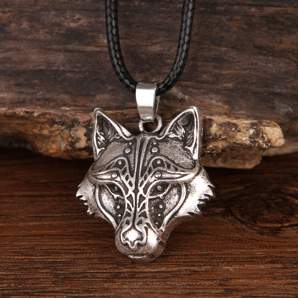 Sanlan Odin Wolf And Raven Winged Pendant Necklace Animal Moon Necklaces Male Jewelry Gifts Choker